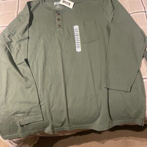 Duluth Trading Co Men's Olive Long Sleeve Henley
